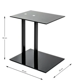 Beistelltisch 45 x 50 cm Schwarz