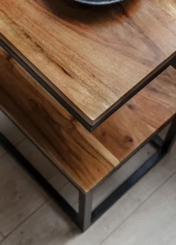 Beistelltisch 45 x 30 cm schwarz/ braun