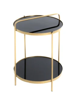 Beistelltisch 38 x 38 cm schwarz/goldfarbig