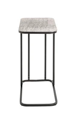 Beistelltisch 46 x 62 cm silberfarbig/schwarz