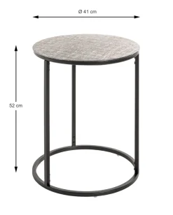 Beistelltisch 41 x 52 cm silberfarbig/schwarz
