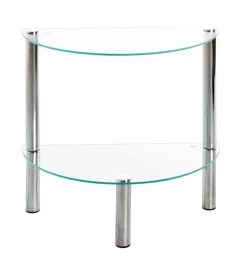 Beistelltisch 45 x 22 x 47 cm Glas Chrom