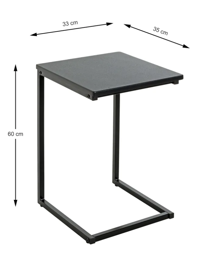 Beistelltisch 33 x 60 x 35 cm schwarz