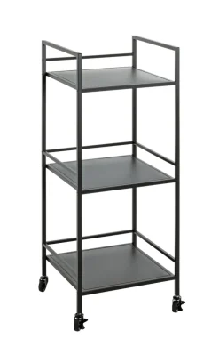 Beistelltisch auf Rollen 35 x 92 cm schwarz