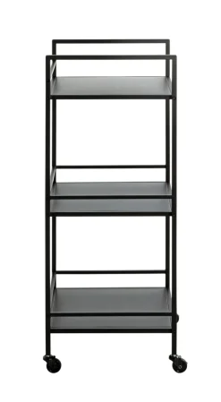 Beistelltisch auf Rollen 35 x 92 cm schwarz