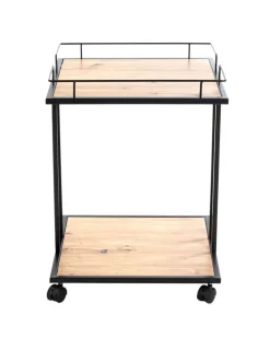 Beistelltisch auf Rollen 45 x 45 cm Eiche-Dekor/schwarz