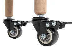 Beistelltisch auf Rollen 50 x 76 cm grün/Massivholz natur