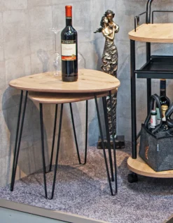 Beistelltisch BERGEN2 Ø 40 cm Eiche-Dekor/schwarz