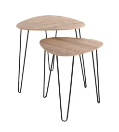 Beistelltisch BOLOGNA1 48 cm schwarz/ Eiche