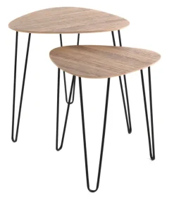 Beistelltisch BOLOGNA1 48 cm schwarz/ Eiche