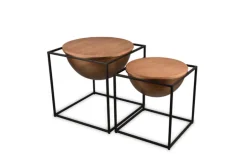 Beistelltisch CELLI 53 x 53 cm braun/schwarz