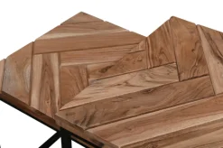 Beistelltisch 2er Set LUANDA Massivholz Akazie natur/schwarz