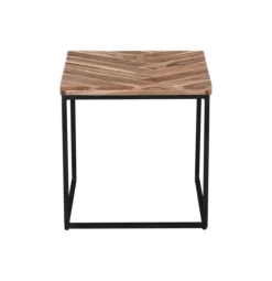 Beistelltisch 2er Set LUANDA Massivholz Akazie natur/schwarz