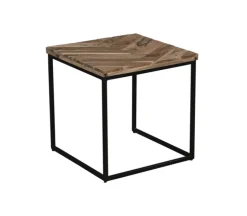 Beistelltisch 2er Set LUANDA Massivholz Akazie natur/schwarz