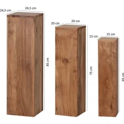 Beistelltisch 3er-Set Akazie braun