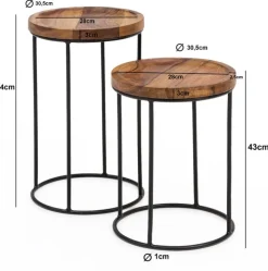 Beistelltisch 2er-Set rund