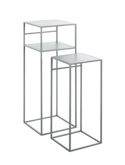 Beistelltisch 2er-Set 30x85x30 cm 26x63x26 cm grau