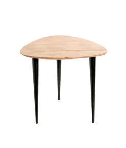 Beistelltisch KALKUTTA Ø 46 cm Akazie Massivholz/schwarz