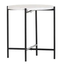 Beistelltisch MAXIMUS Terrazzo Ø 48 x 50 cm Weiß-Grau meliert