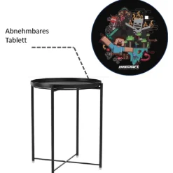 Beistelltisch MINECRAFT schwarz/ grau/ mehrfarbig