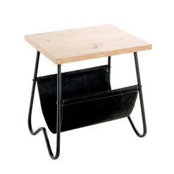 Beistelltisch mit Zeitungsablage 48 x 40 cm braun/schwarz