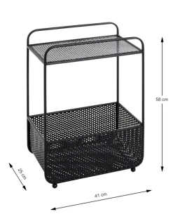 Beistelltisch mit Zeitungsablage 41 x 25 cm schwarz