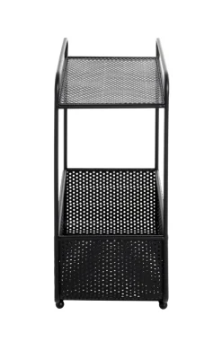 Beistelltisch mit Zeitungsablage 41 x 25 cm schwarz