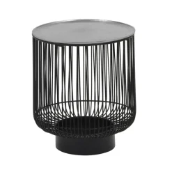 Beistelltisch RINARA 41 x 41 cm silberfarbig/schwarz