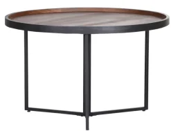 Beistelltisch RORY 80 cm Mango massiv/ schwarz