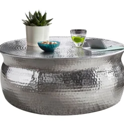 Beistelltisch rund 75 cm Silberfarbig