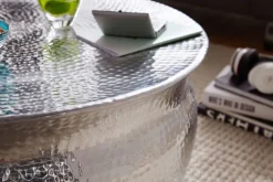 Beistelltisch rund 75 cm Silberfarbig