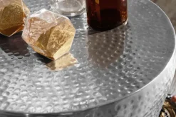 Beistelltisch rund 40 cm Silberfarbig