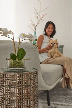 Beistelltisch rund ENZ I 38 cm Metall kupferfarbig