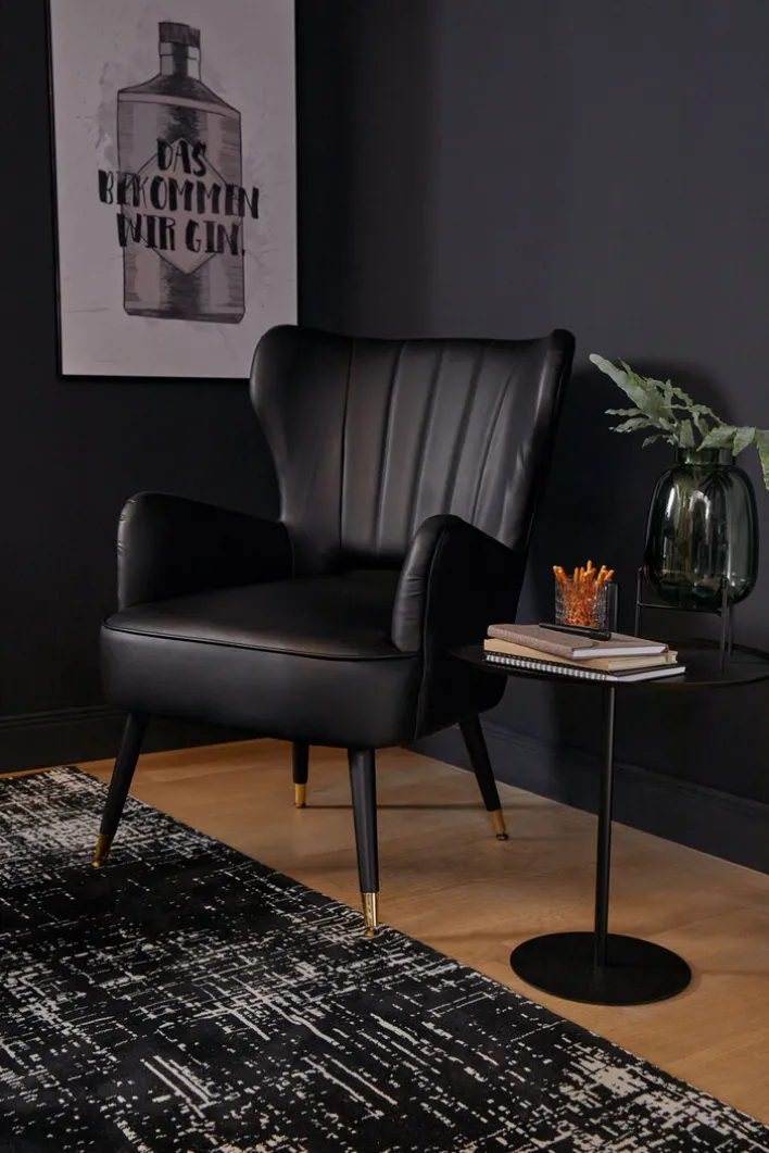 Beistelltisch rund LIMA 45 cm Metall schwarz