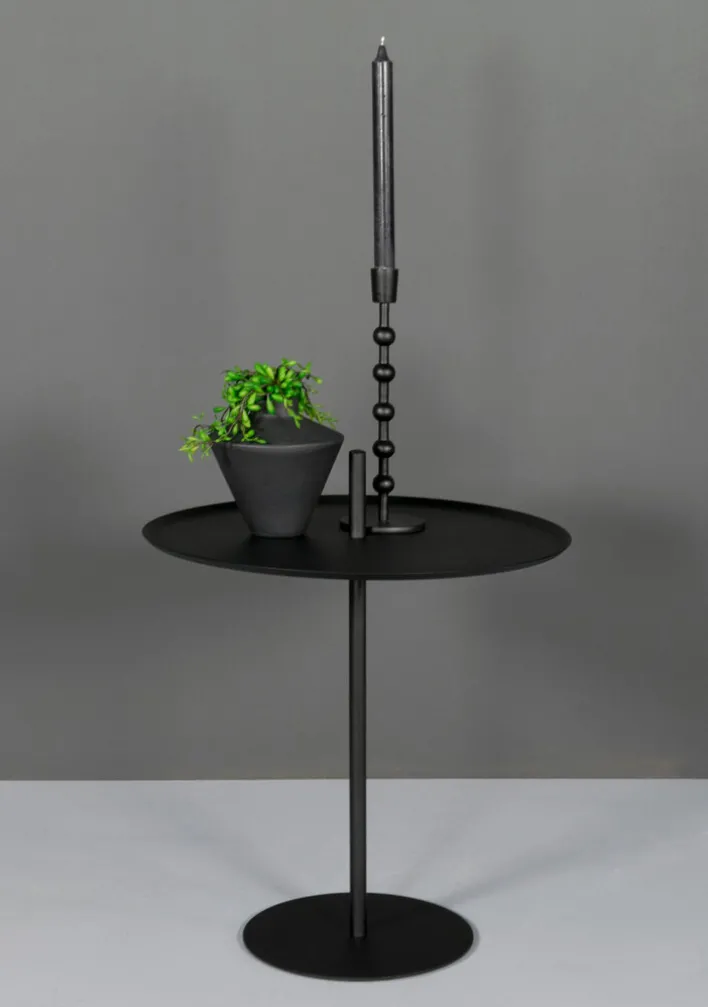 Beistelltisch rund LIMA 45 cm Metall schwarz