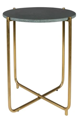 Beistelltisch rund TIMPA MARBLE messingfarben /Marmor grün