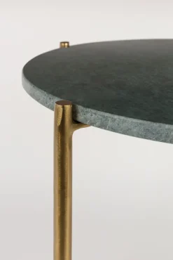 Beistelltisch rund TIMPA MARBLE messingfarben /Marmor grün