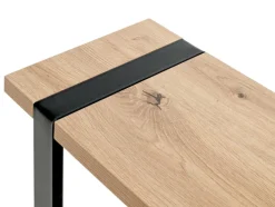 Beistelltisch SARAGOSSA 2 Eiche-Dekor hell/schwarz 24 x 49 cm