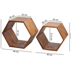 Beistelltisch 2-teilig braun