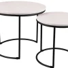 Beistelltisch-Set DOREEN 2-teilig weiß/ schwarz