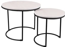 Beistelltisch-Set DOREEN 2-teilig weiß/ schwarz