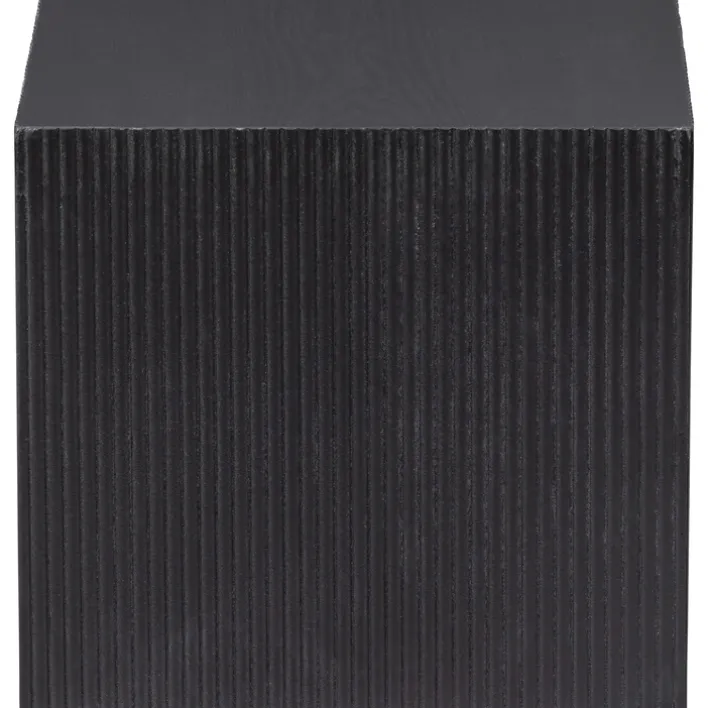 Beistelltisch-Set SANNE 2-teilig quardratisch Kiefer-Dekor schwarz lackiert