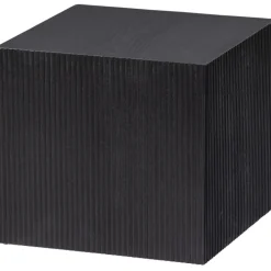 Beistelltisch-Set SANNE 2-teilig quardratisch Kiefer-Dekor schwarz lackiert