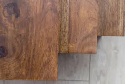 Beistelltisch-Set 3-teilig Metall Sheesham