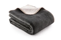 Biederlack Wende-Wohnplaid 150 x 200 cm grau/schwarz/silber