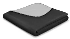 Biederlack Wende-Wohnplaid 130 x 170 cm schwarz/grau/silber