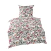 BIERBAUM Mako-Satin-Bettwäsche FLORAL 135 x 200 cm violett