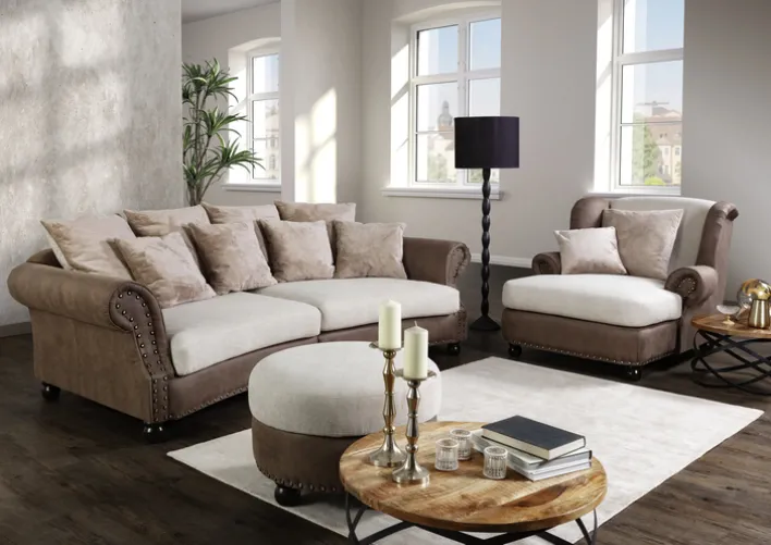Bigsofa BOSTON hellbraun/beige