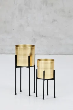 Blumenständer SAVAGDA 2-teilig gold schwarz