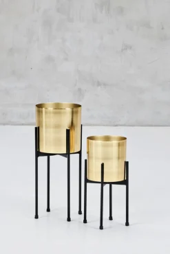 Blumenständer SAVAGDA 2-teilig gold schwarz
